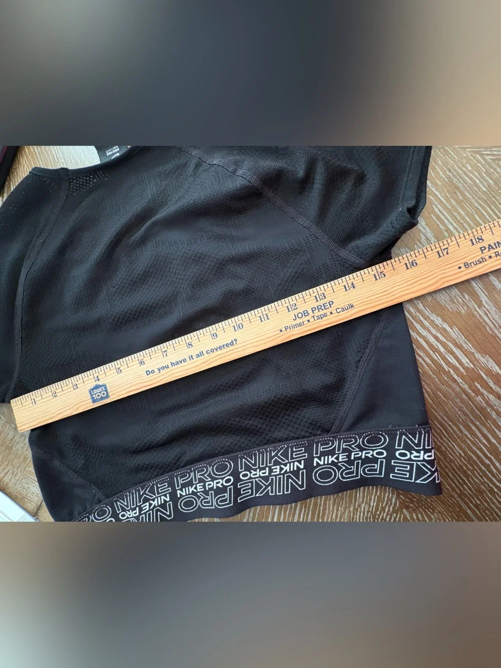 Nike Black Crop Performance Tee with White Swoosh A101